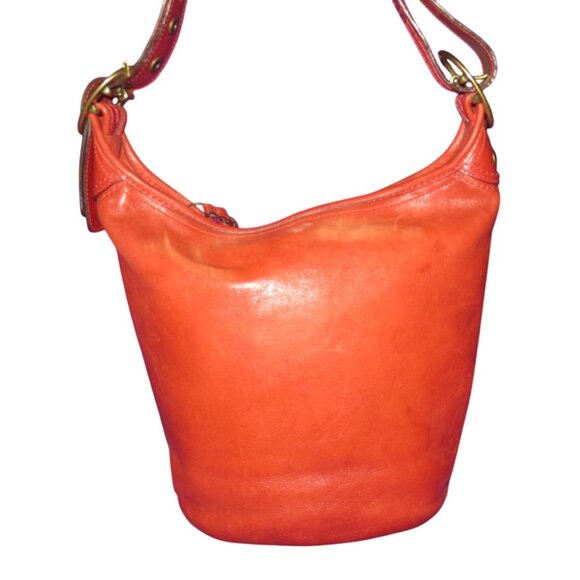 Coach 2007 Bleecker Tattersall Red Burnished Saddle Leather Duffle Bucket Bag - Picture 2 of 14